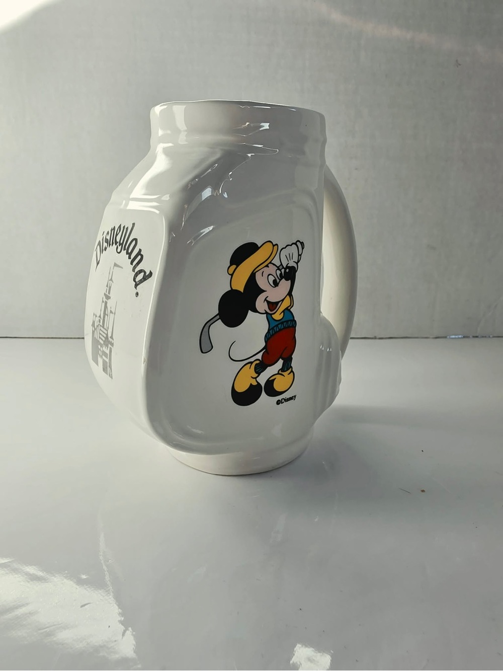 Walt Disney World Mickey Goofy Ceramic Golf Bag Mug Desk Pencil Pen Holder